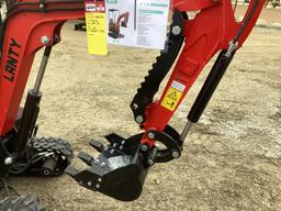 (INV531) New Unused Lanity Model LAT-13 Mini Excavator with Blade, Mechanical Thumb and Aux. Hyd.