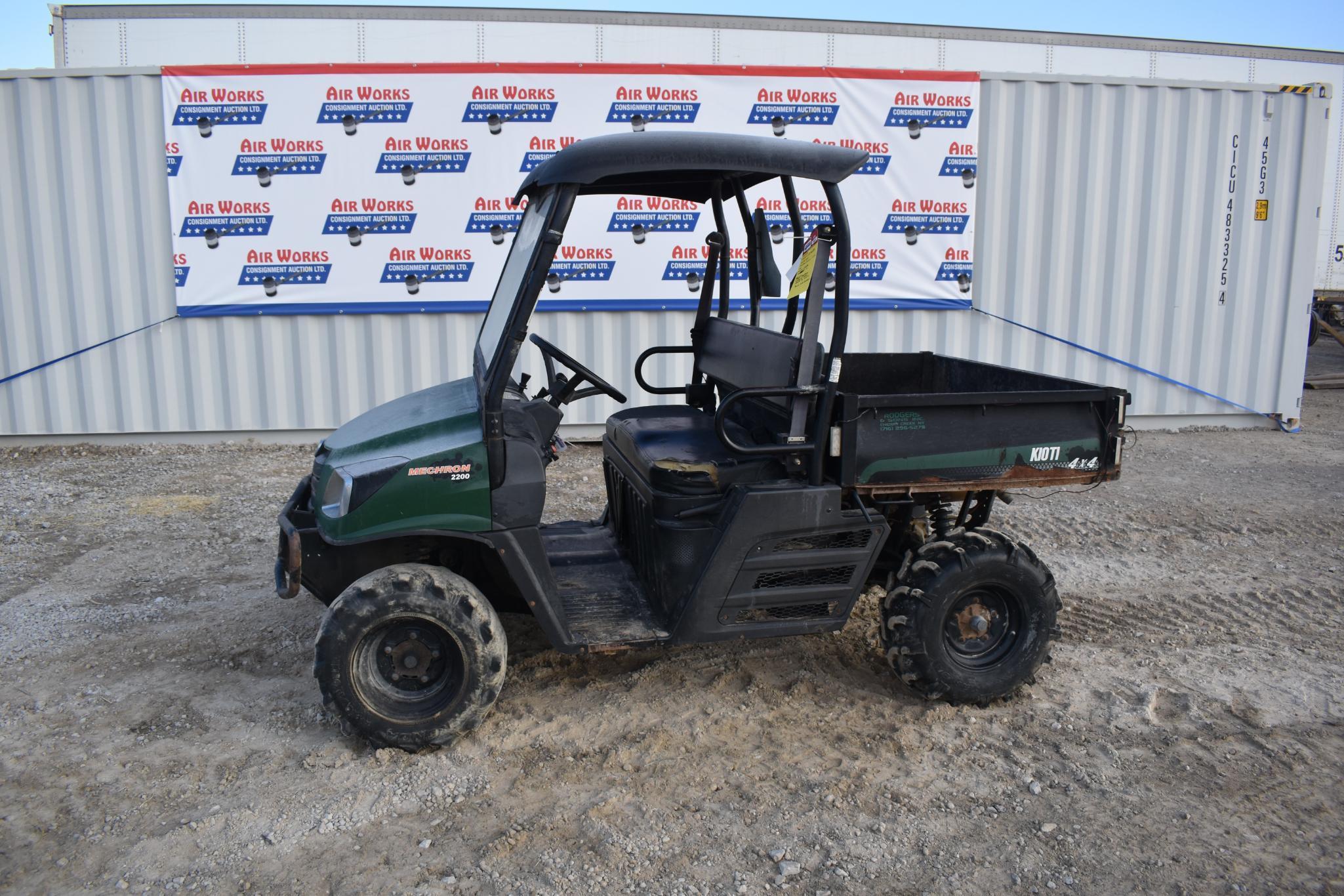 (INV801) Kioti Mechron 2200 Utility Vehicle, 2,029 hrs,