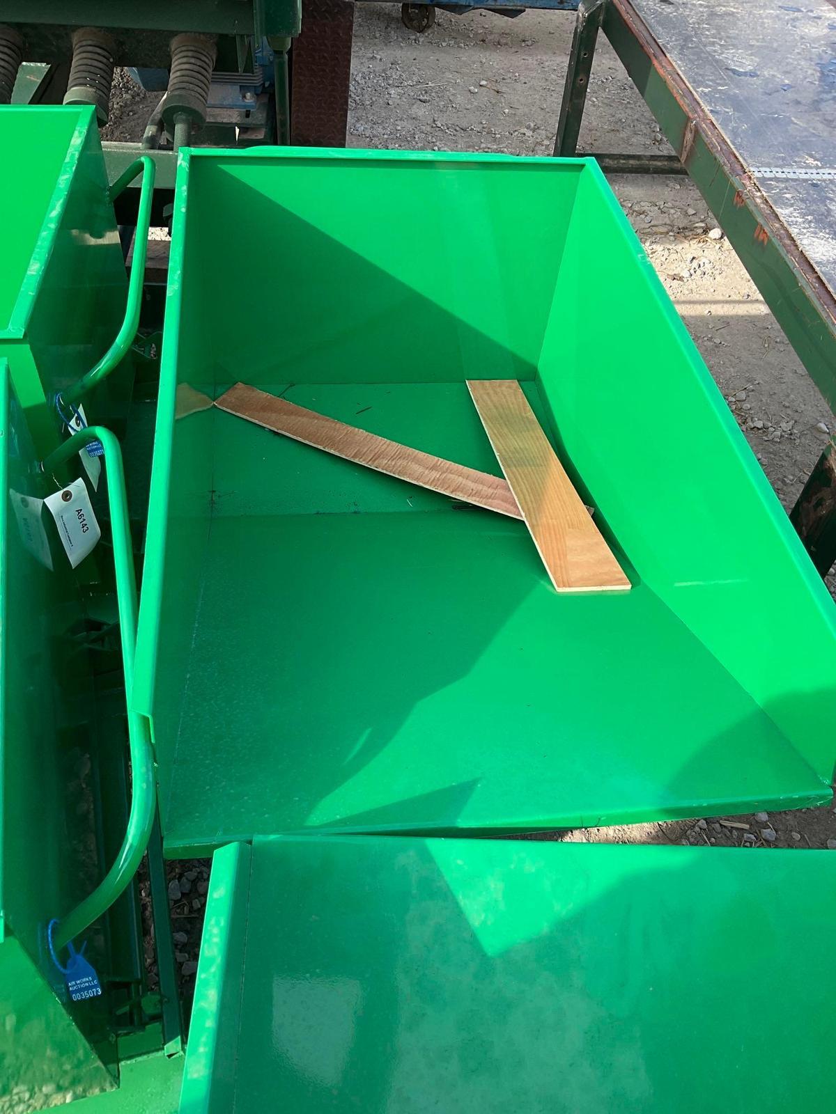 Green steel Hopper 28" X 46" 20" Deep New Self Dumping