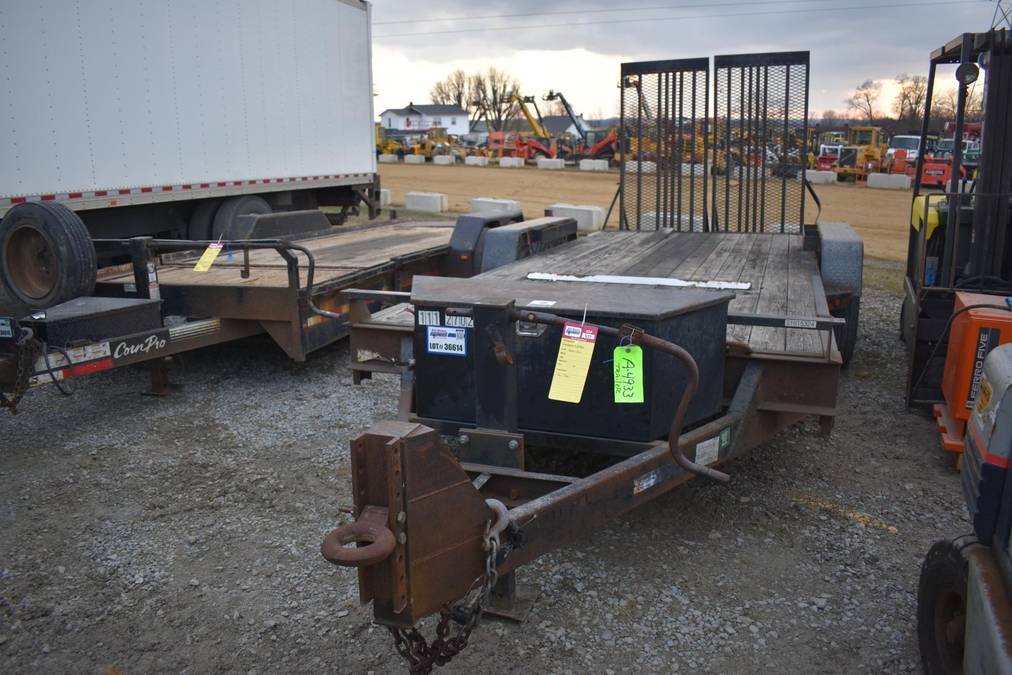 (INV637) Super Trac, Tandem Axle Trailer 18ft. w/ 2 ft. dove, 6ft. ramps,