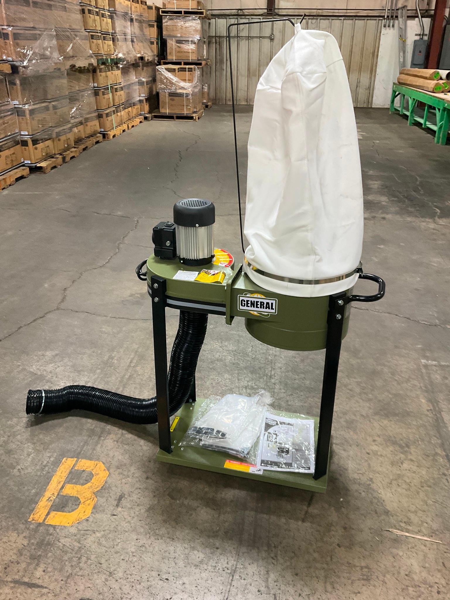 General 10-030M 1HP 7Amp Commercial Dust Collector (110V 1Phase) New in box