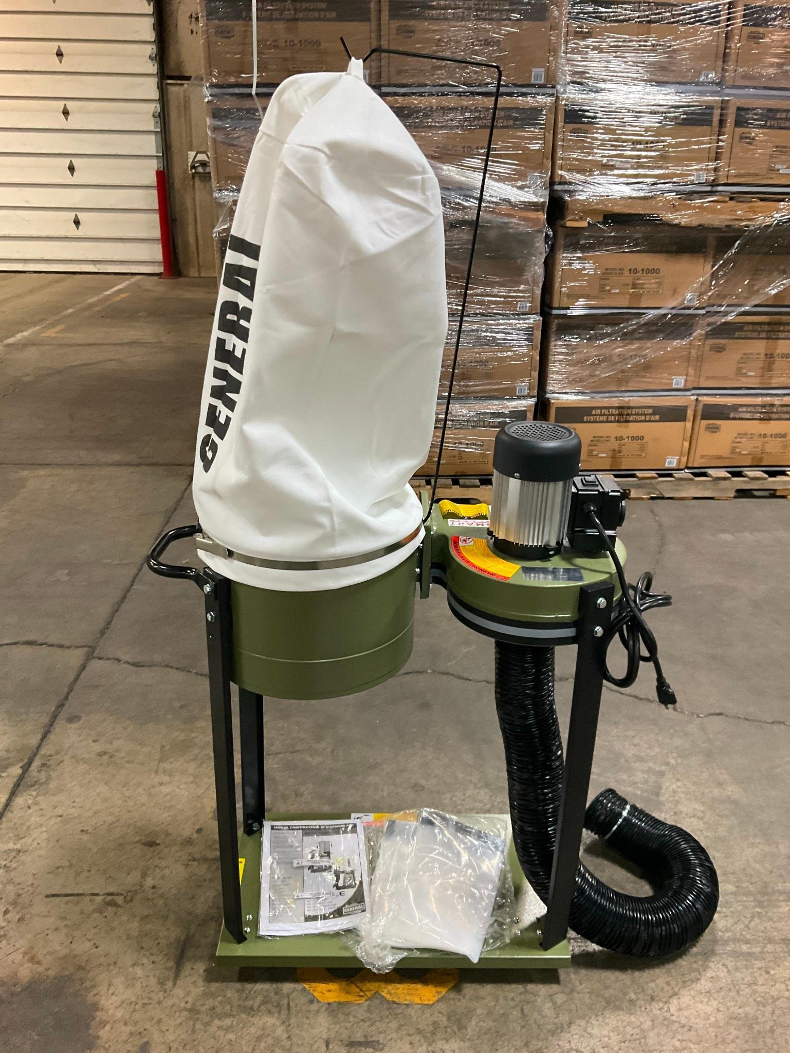 General 10-030M 1HP 7Amp Commercial Dust Collector (110V 1Phase) New in box