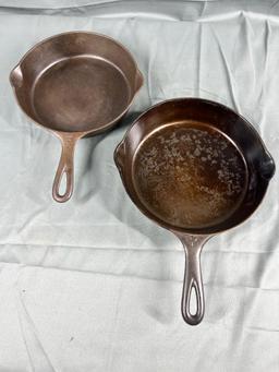 Griswold No. 6 and 7 Large Block Logo Cast Iron Skillets