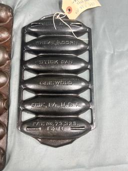 Griswold no. 27 Wheat/ Corn Stick pan and Krispy Korn Cornbread pan
