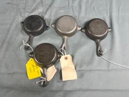 4- Cast Iron Ashtrays, Lodge and Wagner