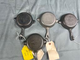 4- Cast Iron Ashtrays, Lodge and Wagner