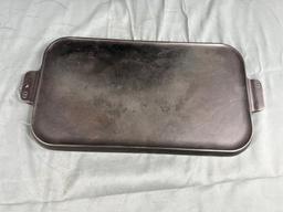 Griswold no. 8 Cast Iron Rectangle Griddle, sits flat