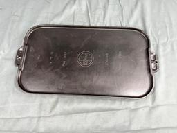 Griswold no. 8 Cast Iron Rectangle Griddle, sits flat