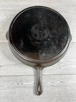 Griswold No. 14 Large Block Logo Cast Iron Skillet w/ heat ring