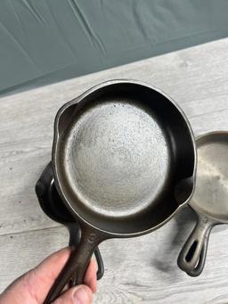 4- Wagner no. 3 Cast Iron Skillets