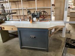 MVM DM-10 Crosscut Saw, Air Powered, Extension Table with Flip Stop Fence