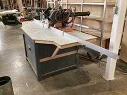 MVM DM-10 Crosscut Saw, Air Powered, Extension Table with Flip Stop Fence