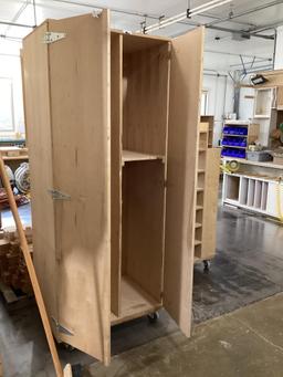Tall 2 Door Storage Cabinet On Casters