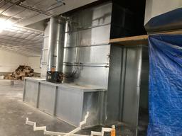 R and S Sheet Metal Pass Through Spray Booth. Inside Dimensions Are 170" Long x 144" Wide. Like New.