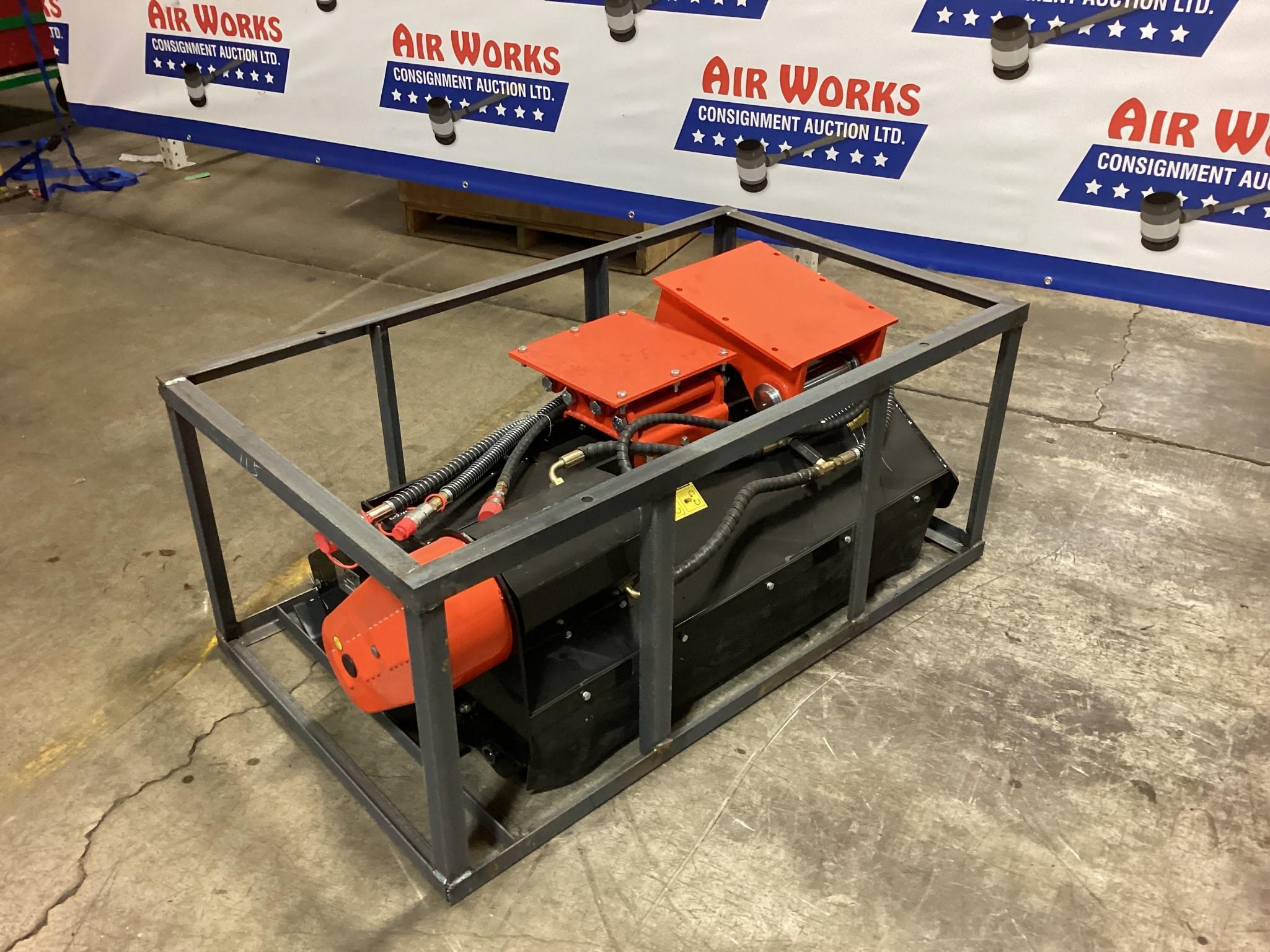 New Unused AGT Model EXFLM115 Hydraulic Flail Mower Excavator Attachment, Fits Cat 308