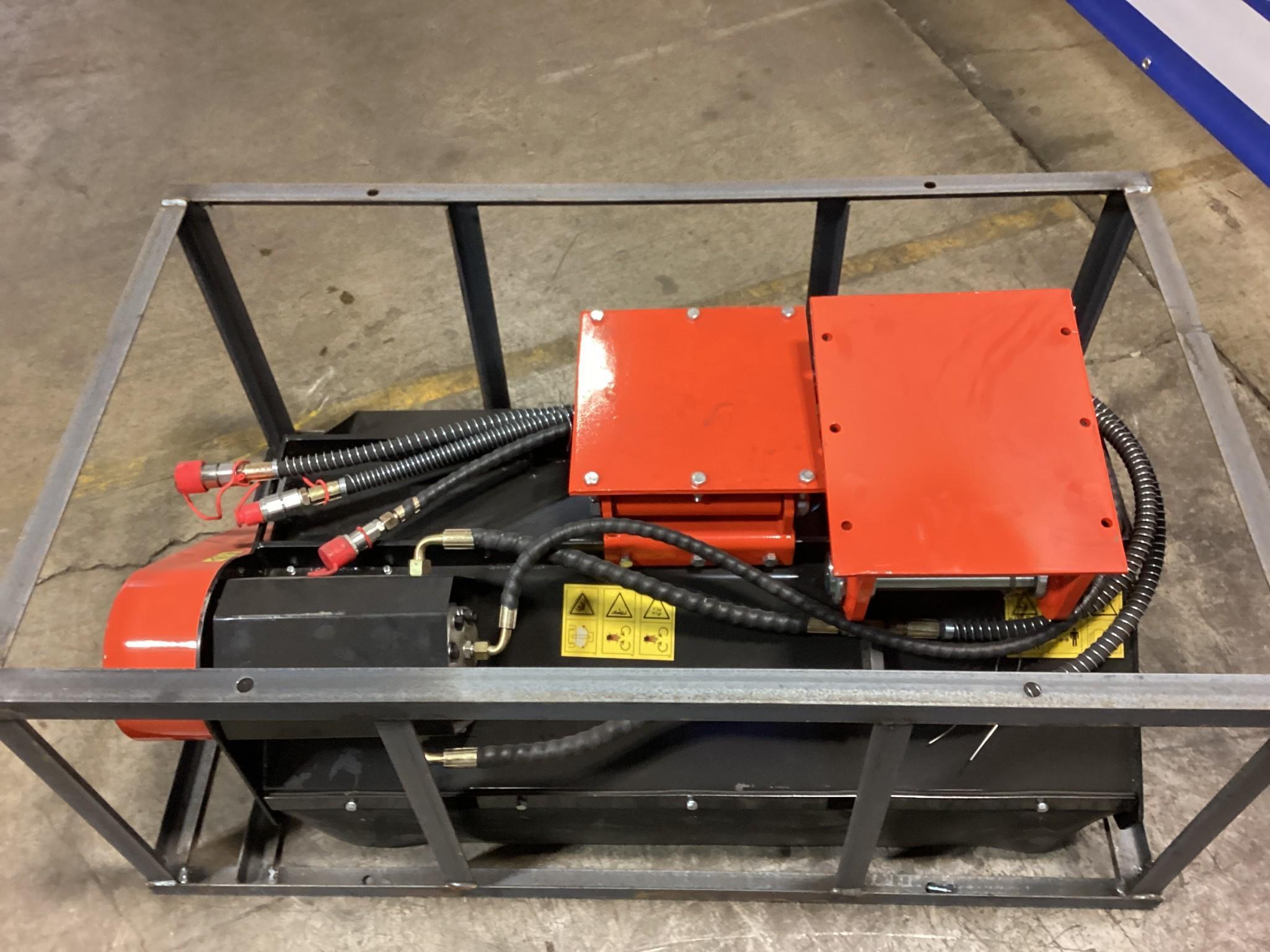 New Unused AGT Model EXFLM115 Hydraulic Flail Mower Excavator Attachment, Fits Cat 308