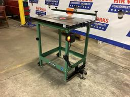 New Unused Excalibur Floor Model Router Table with Heavy-Duty Cast-Iron Top, Router Lift and Fence