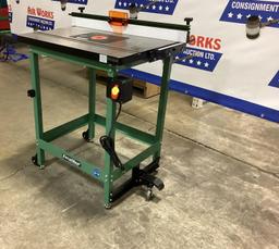 New Unused Excalibur Floor Model Router Table with Heavy-Duty Cast-Iron Top, Router Lift and Fence