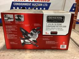 New Unused General Model MS3002- 7 1/4" Sliding Compound Miter Saw