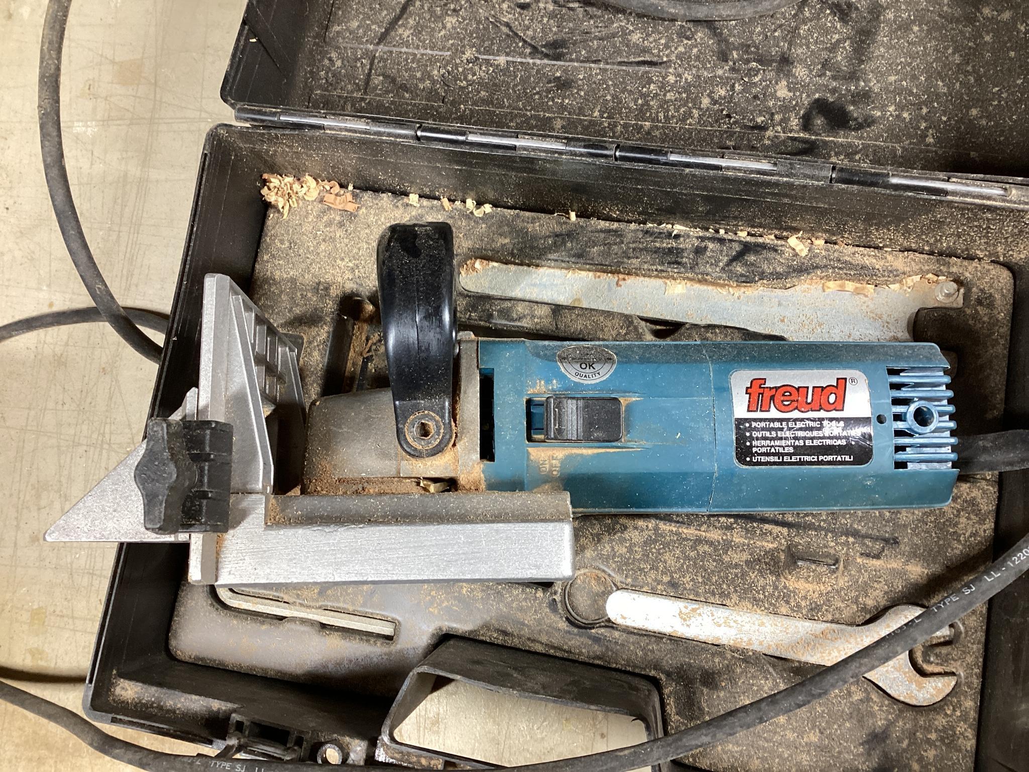 Freud 4" Biscuit Joiner Model JS100, 115 Volt, / Senco Finish Pro 35 - 15 Gauge Brad Nailer