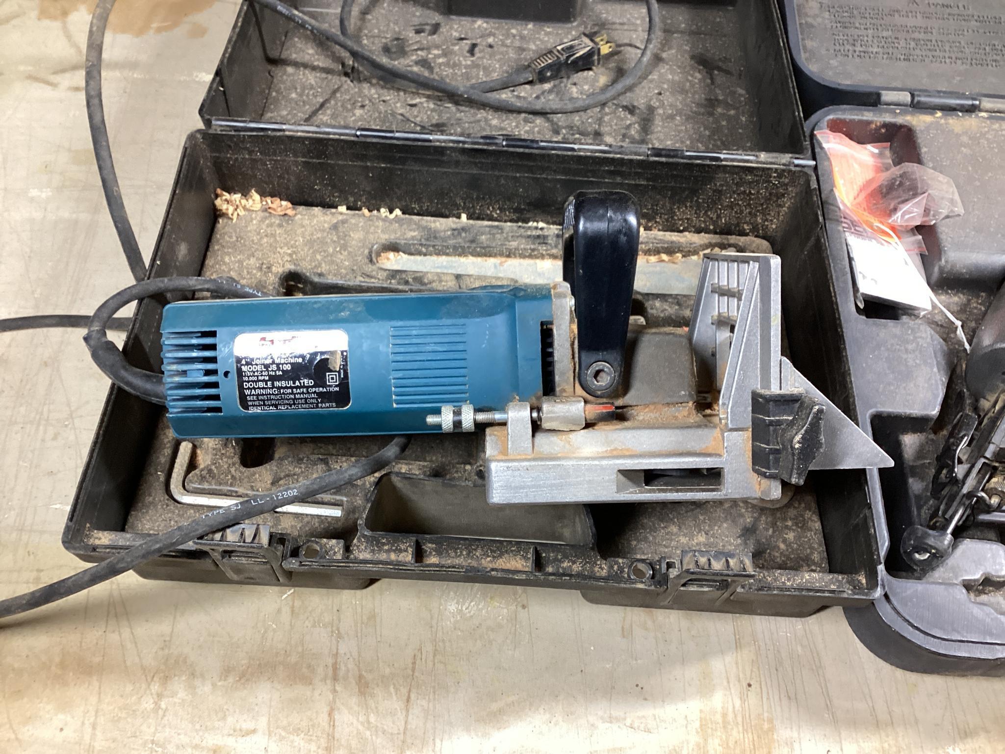 Freud 4" Biscuit Joiner Model JS100, 115 Volt, / Senco Finish Pro 35 - 15 Gauge Brad Nailer