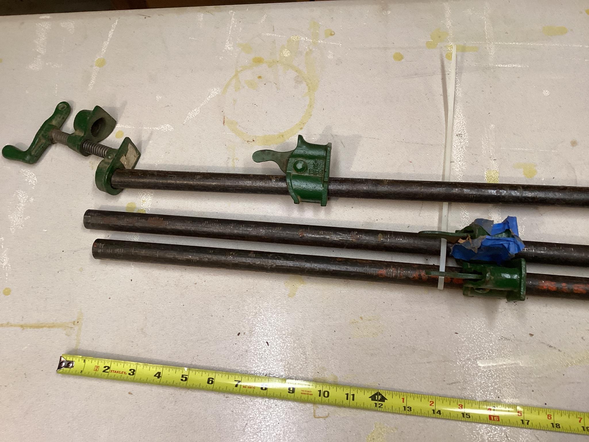 3 - Pipe Clamps, 2 - 40" / 1 - 30"