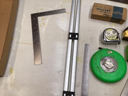Box Lot of Squares and Measuring Tools