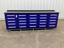 (Inv4H) New Unused Steelman 10 Ft. 25 Drawer Stainless Steel Workbench