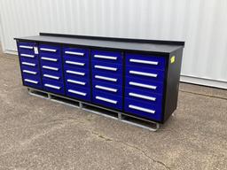 (Inv4H) New Unused Steelman 10 Ft. 25 Drawer Stainless Steel Workbench