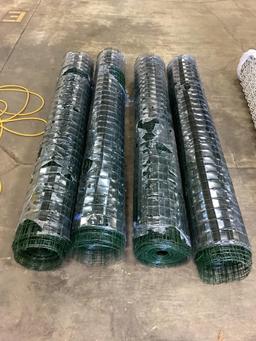 Qty. 4 New Unused Rubber Coated Wire Fence, 6' High, 4 Roll