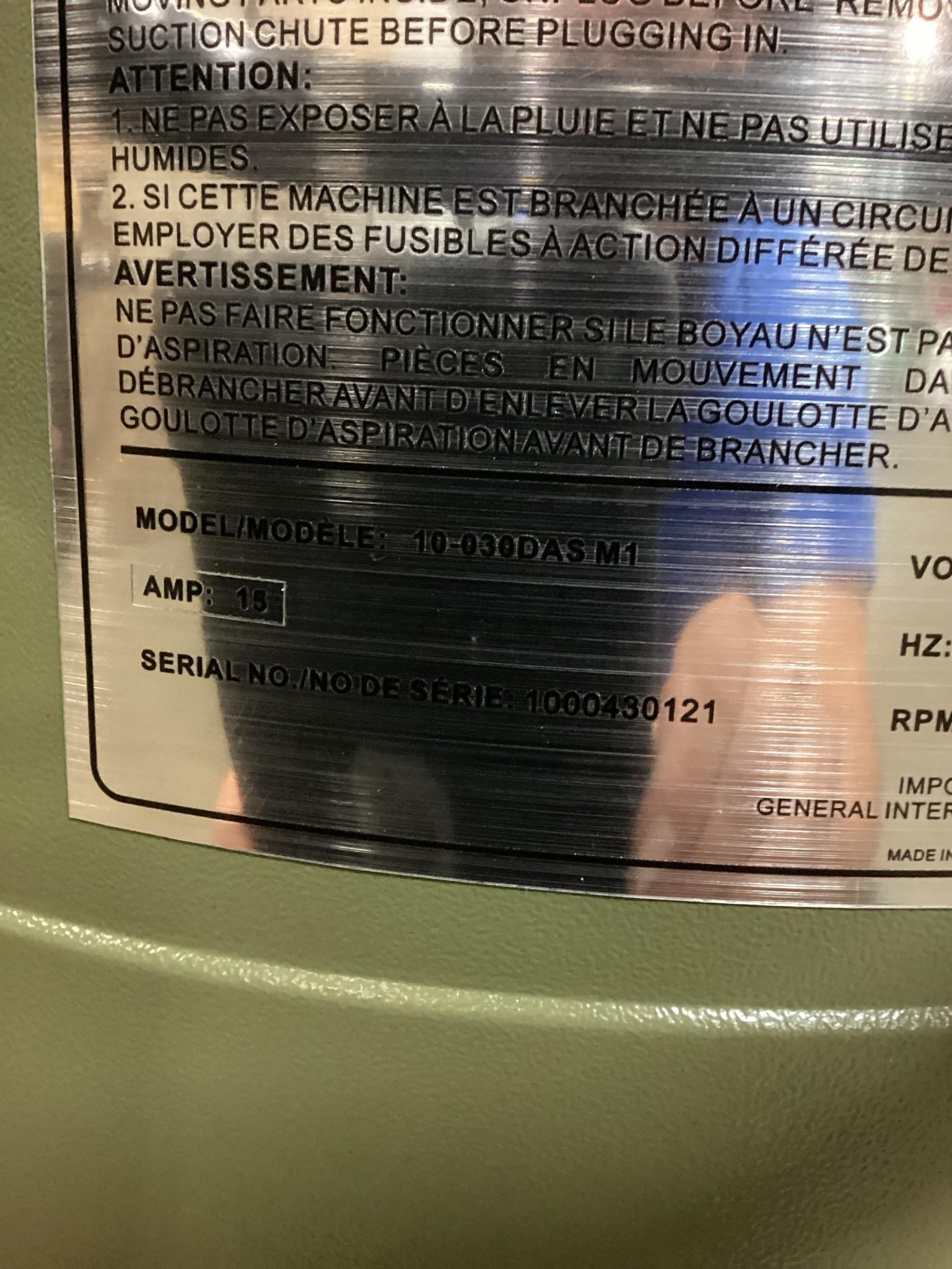New Unused General Model 10-030 DAS Single Bag Dust Collector