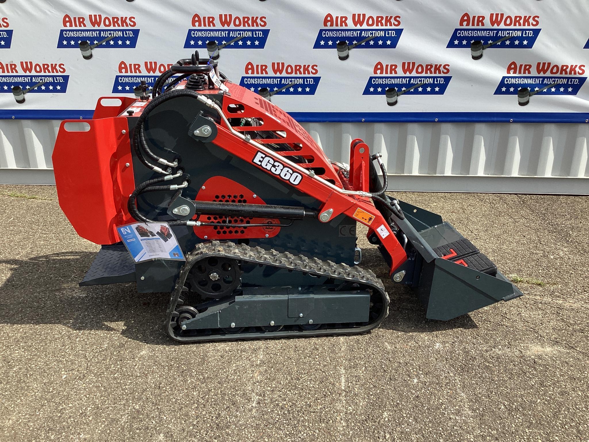 New Unused EGN Model EG360 Tracked Skid Loader, Aux. Hydraulics, 23 Hp Gas Engine, 40" Bucket