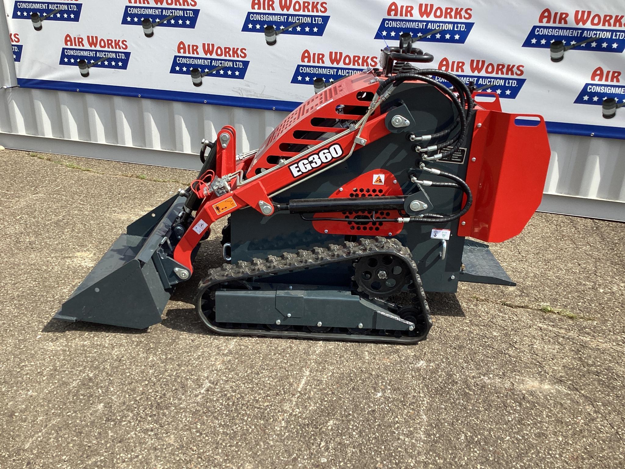 New Unused EGN Model EG360 Tracked Skid Loader, Aux. Hydraulics, 23 Hp Gas Engine, 40" Bucket