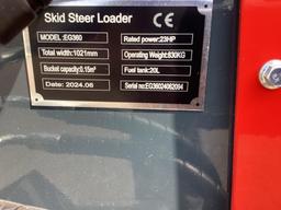 New Unused EGN Model EG360 Tracked Skid Loader, Aux. Hydraulics, 23 Hp Gas Engine, 40" Bucket