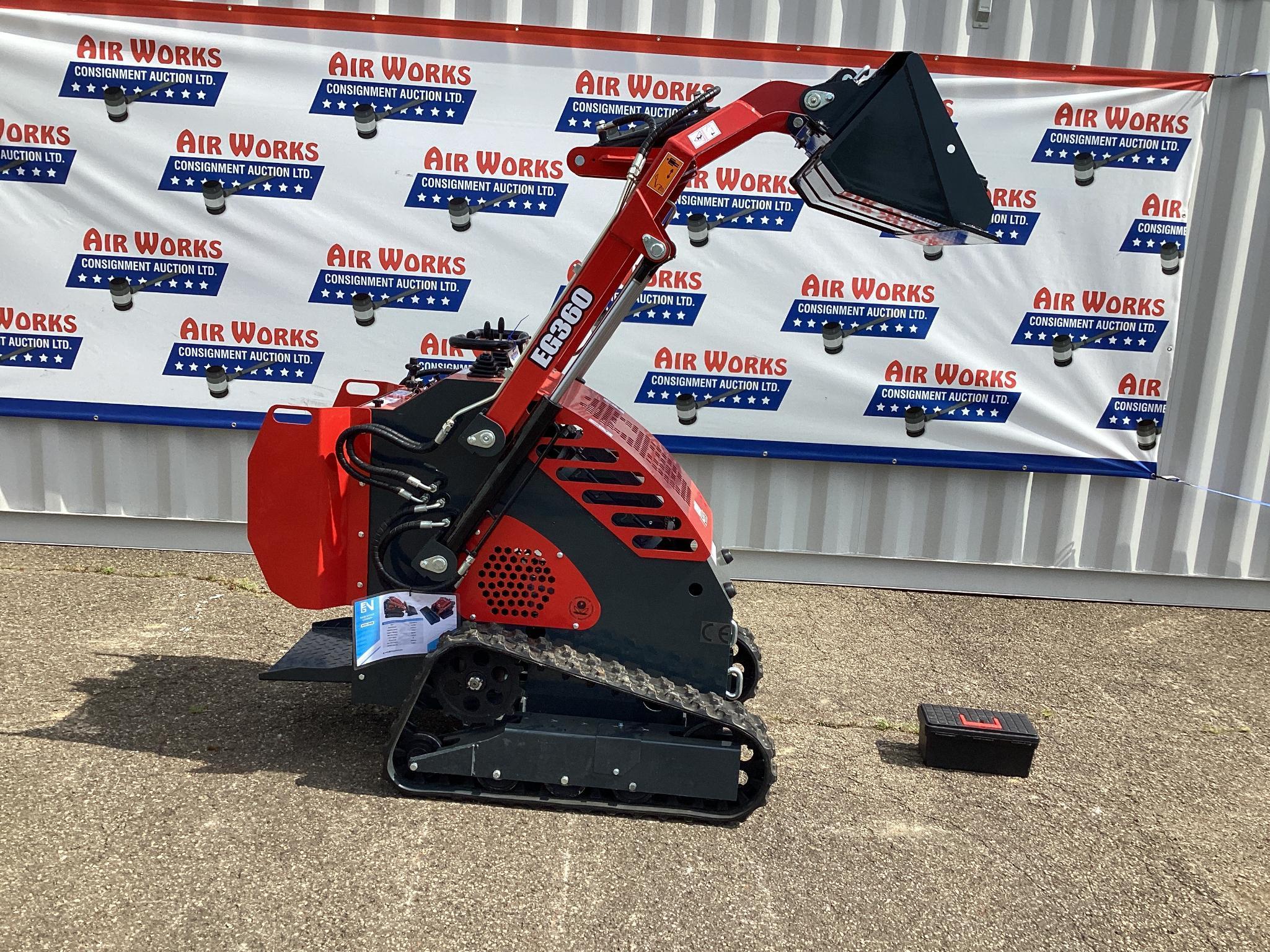 New Unused EGN Model EG360 Tracked Skid Loader, Aux. Hydraulics, 23 Hp Gas Engine, 40" Bucket