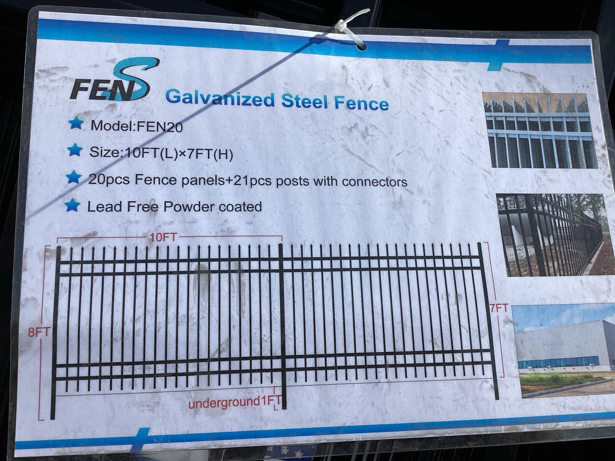 200 Ft. New Unused Fens Model FEN20 Galvanized Steel Fence