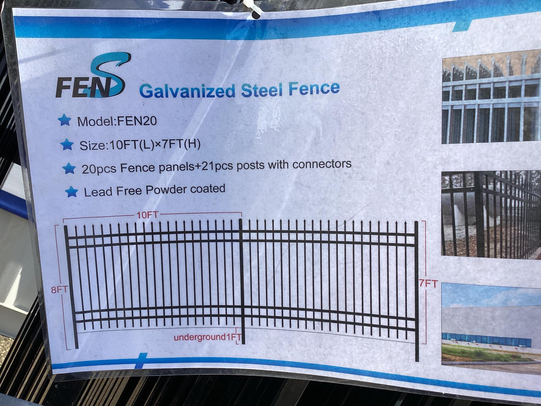 200 Ft. New Unused Fens Model FEN20 Galvanized Steel Fence
