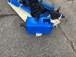 New Unused GIYI Hydraulic Auger Skid Loader Attachment with 3 Auger Bits