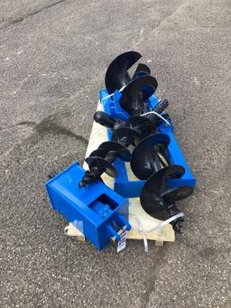 New Unused GIYI Hydraulic Auger Skid Loader Attachment with 3 Auger Bits