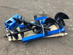 New Unused GIYI Hydraulic Auger Skid Loader Attachment with 3 Auger Bits