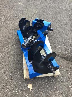 New Unused GIYI Hydraulic Auger Skid Loader Attachment with 3 Auger Bits