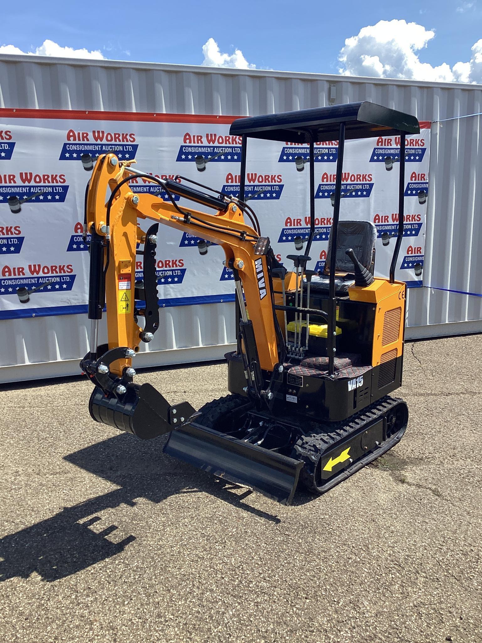 New Unused MIVA Model VA15 Mini Excavator, 16" Digging Bucket, Aux. Hydraulics, Dozer Blade,