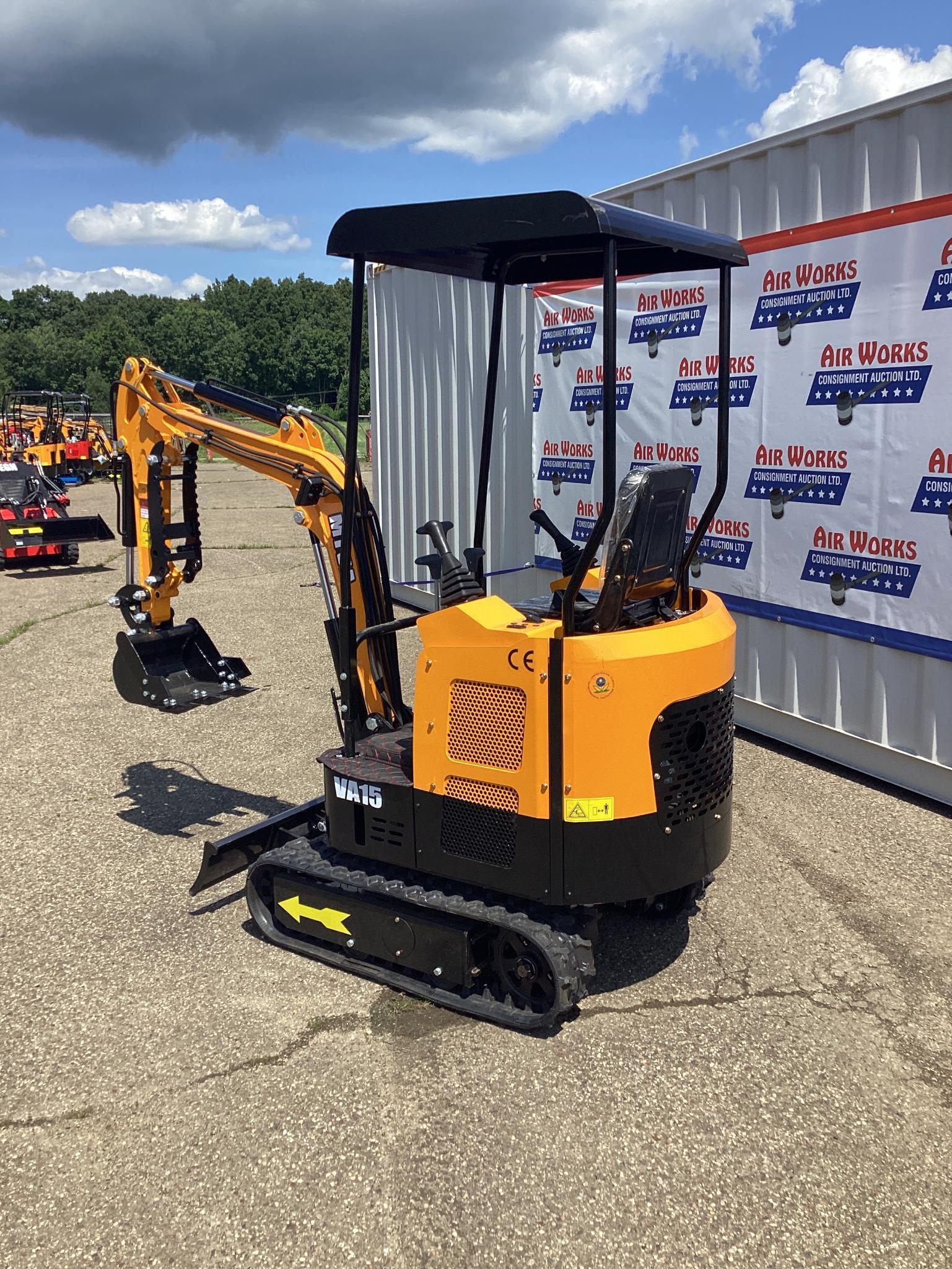 New Unused MIVA Model VA15 Mini Excavator, 16" Digging Bucket, Aux. Hydraulics, Dozer Blade,
