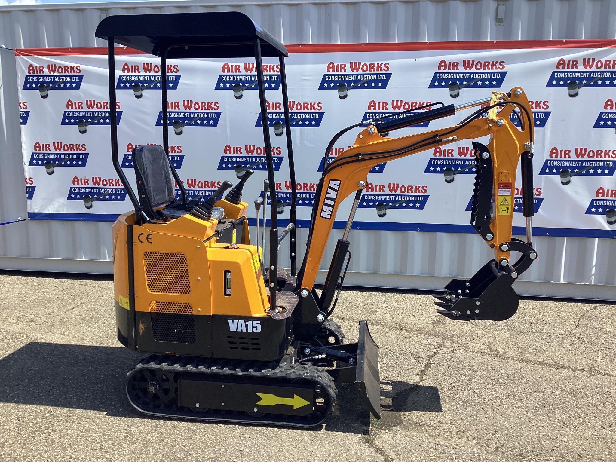 New Unused MIVA Model VA15 Mini Excavator, 16" Digging Bucket, Aux. Hydraulics, Dozer Blade,