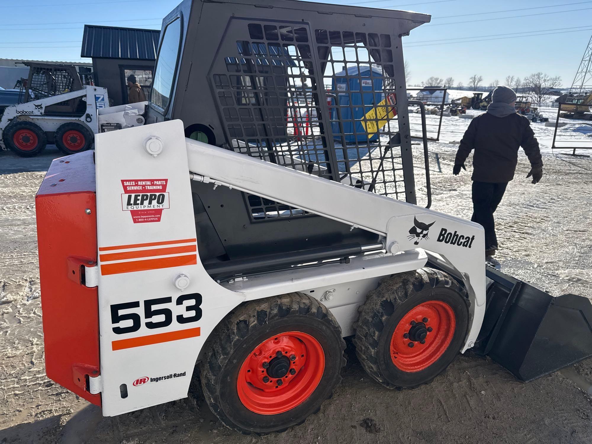 (Inv.51088) Bobcat 553 Rubber Tire Skid Loader, 3000 Hours, Diesel Engine, Runs and Operates