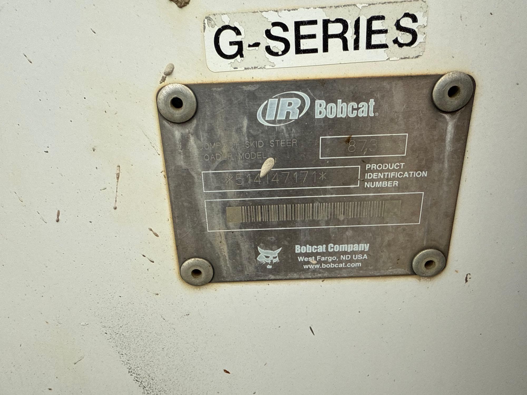 Bobcat 873 Skid Steer 3299hrs SN#514147171 Runs/Works Good! Heat/AC