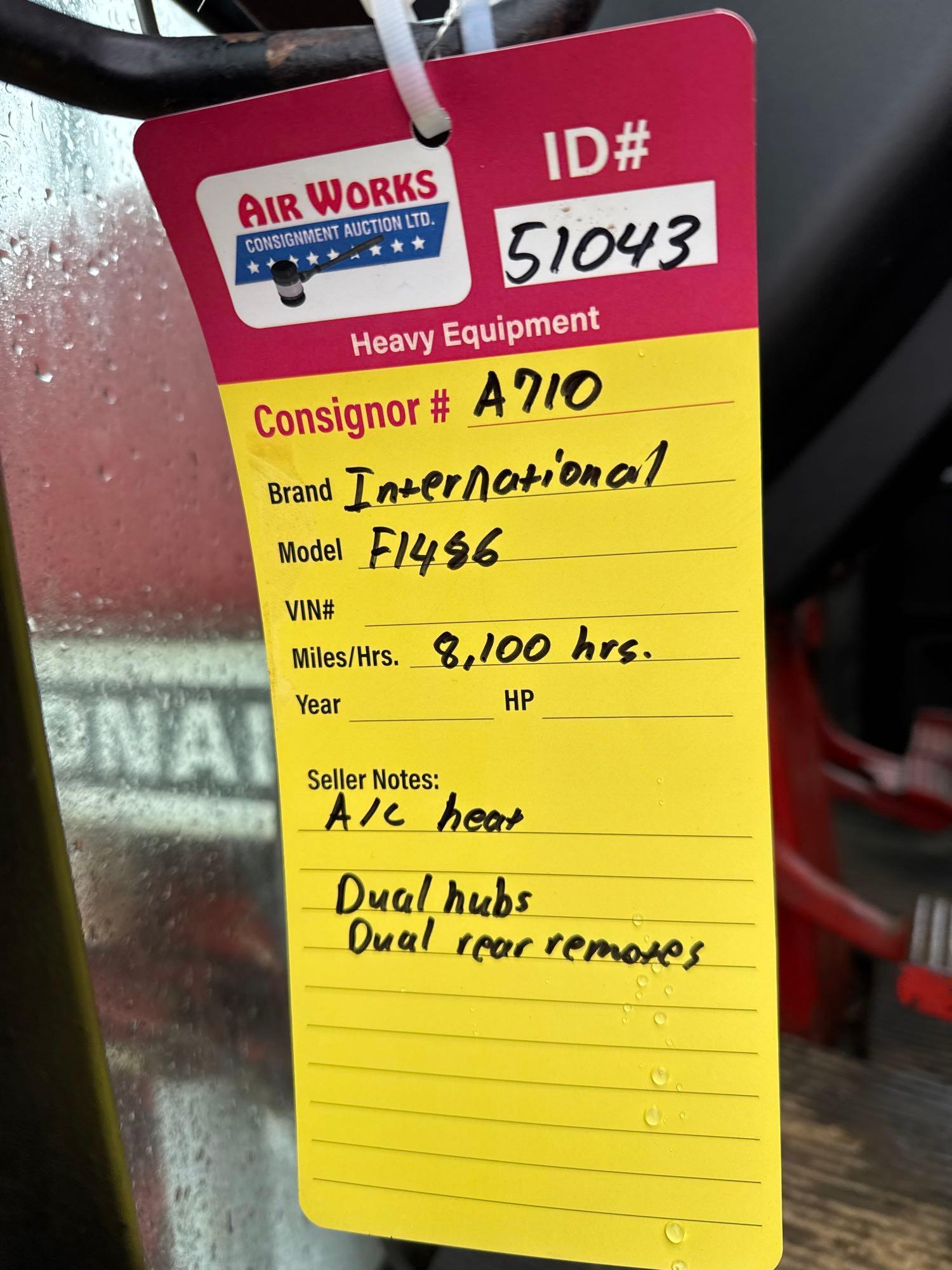 (Inv.51043) International F1486 Tractor, Cab, Heat/AC, Dual Hubs, Good TA, 8100 Hours