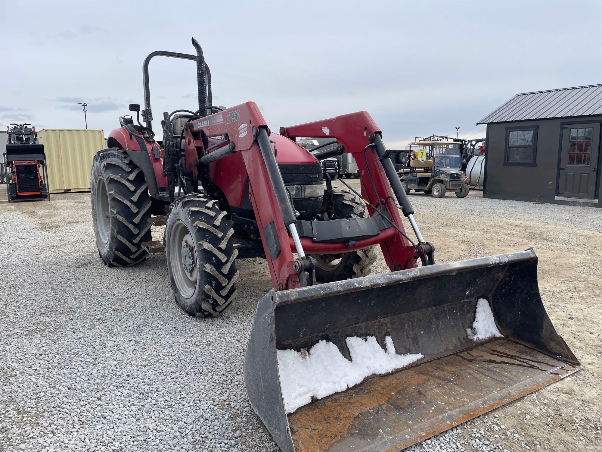 2010 CaseFarmall Tractor w/ L730 bucket loader, 5509 hrs.