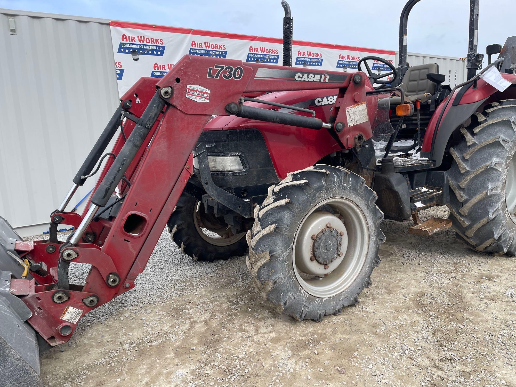 2010 CaseFarmall Tractor w/ L730 bucket loader, 5509 hrs.