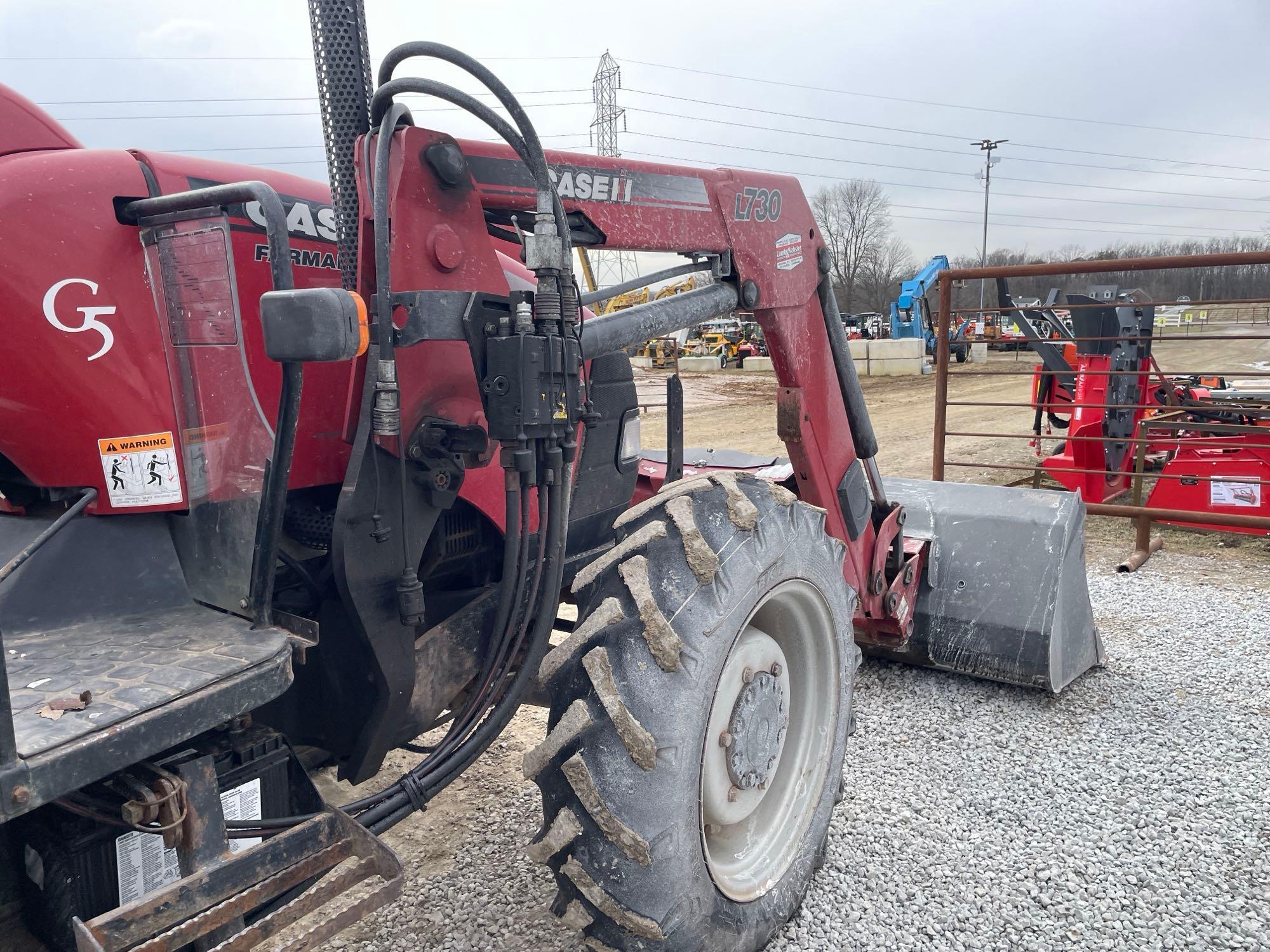 2010 CaseFarmall Tractor w/ L730 bucket loader, 5509 hrs.